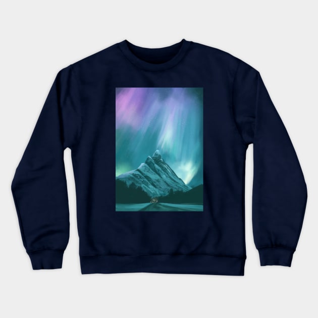 Northen light in mountain Crewneck Sweatshirt by Alexgle